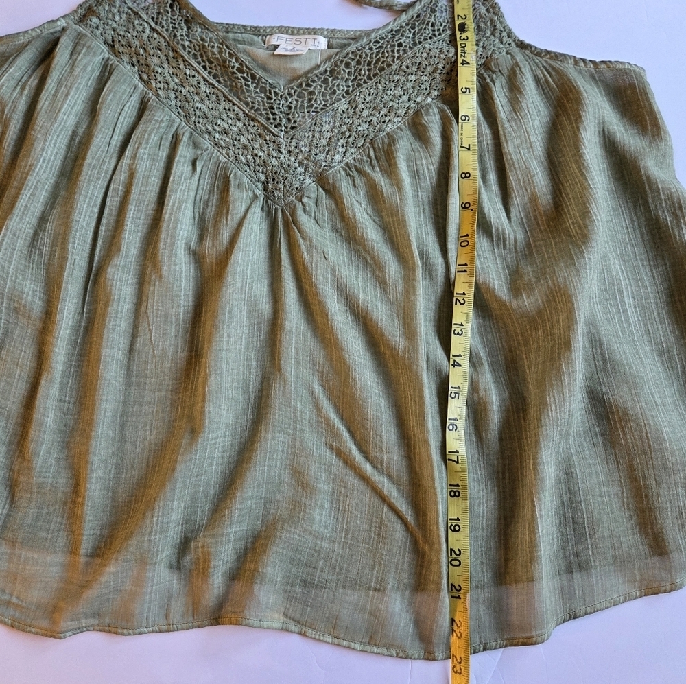 Torrid Festi Crochet Cami‐ Olive Green - Picture 6 of 8
